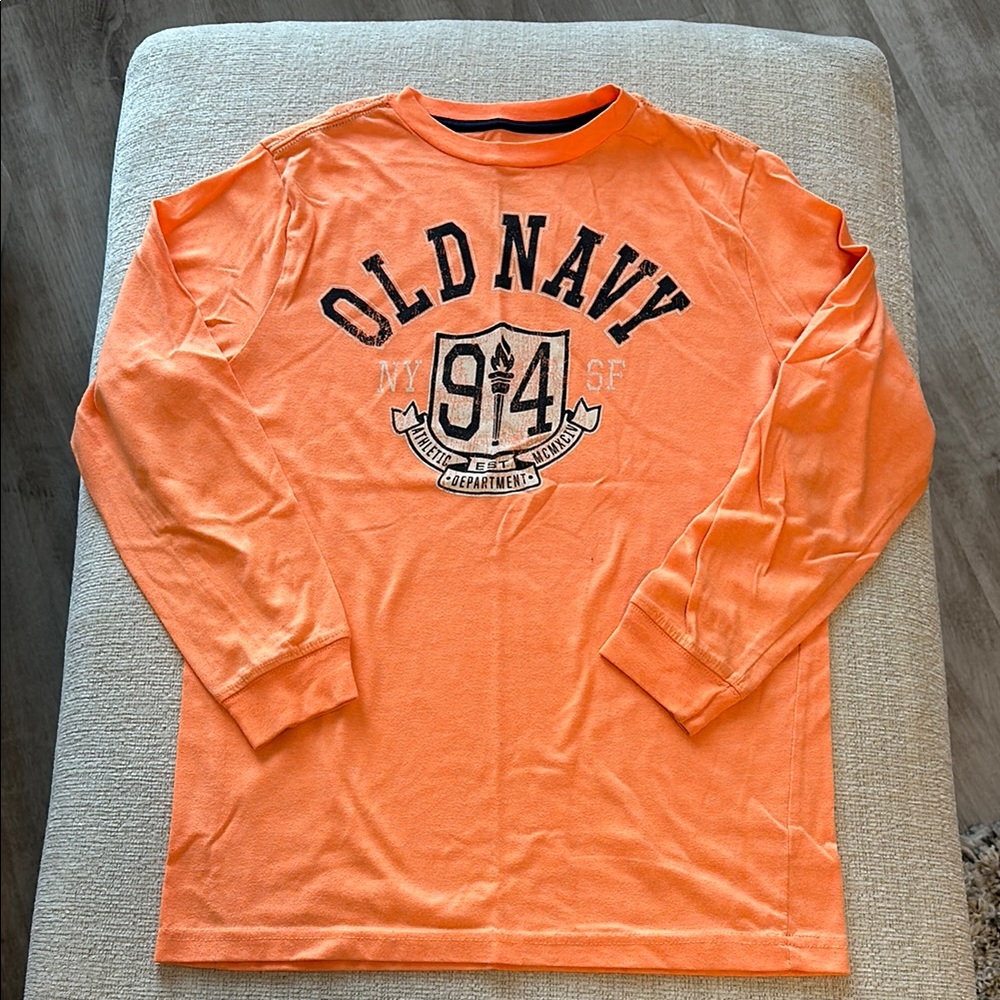 Old Navy Men's Orange Long Sleeve Shirt